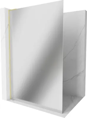 Image de Mexen Kioto L paroi de douche Walk-in 120 x 200 cm, miroir, doré brossé - 800-120-103-55-50