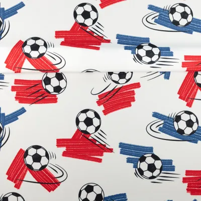 Produktbild von Stoff bachette bedruckt Fußball