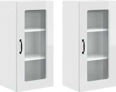Obrázek produktu pro vidaXL Přední panel pro myčku nádobí, model Kalmar, 2 kusy, vysoký lesk, bílá barva, dřevotříska