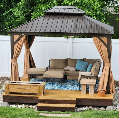 Produktbild von PURPLE LEAF Hardtop Pavillon 3x3.65m wasserdicht winterfest und stabil für den Garten,Bronze