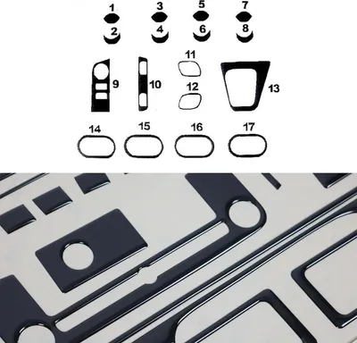 Image de Décor intérieur Cockpit pour Dacia Lodgy 2012-2024 Piano noir optique 17pcs