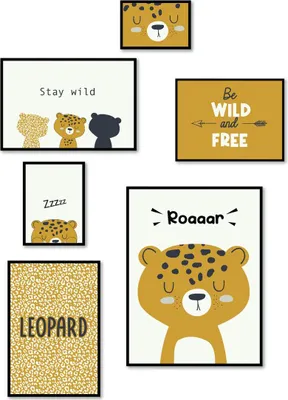 Zdjęcie produktu dla Zestaw 6 ramek na zdjęcia LEOPARD, MDF