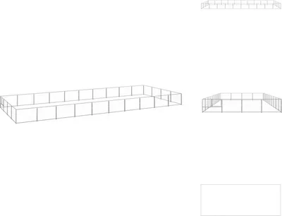 Produktbild von vidaXL Hundezwinger Silbern 40 m² Stahl - Hundezwinger & -ausläufe