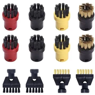 Produktbild von PromoHome® Set von 12 runden Reinigungsbürsten Kompatibel mit Kärcher SC1 SC2 CTK10 SC3 SC4 SC5 SC7 - vielseitiges Zubehör