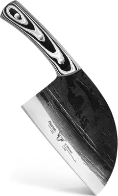 Zdjęcie produktu dla Serbski nóż szefa kuchni Fissman-El Toro Loco, stal AUS-8, 18 cm, czarno-srebrny