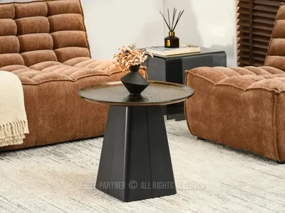 Produktbild von Designer-Couchtisch HAPR – Bronzeglas / Schwarz