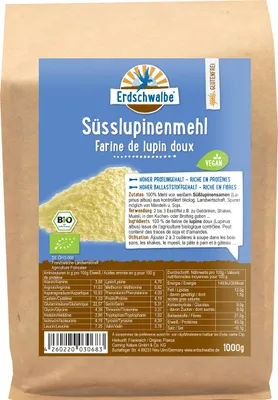 Produktbild von - Bio Süsslupinenmehl - veganes Protein - 1kg von Erdschwalbe