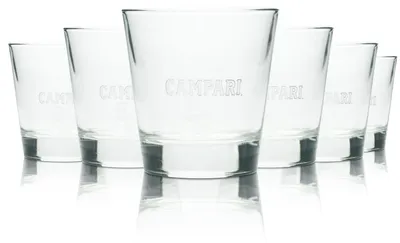 Produktbild von 6x Campari Likör Glas 0,2l Tumbler Becher Longdrink Aperitif Wermut Gläser Bar