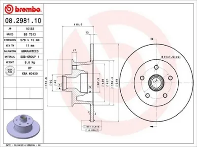 Produktbild von BREMBO Bremsscheiben (2 Stück) Vorderachse 08.2981.10