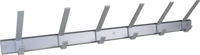 Garderobenhakenleiste Aluminium 6 Haken 690x40 mm silber