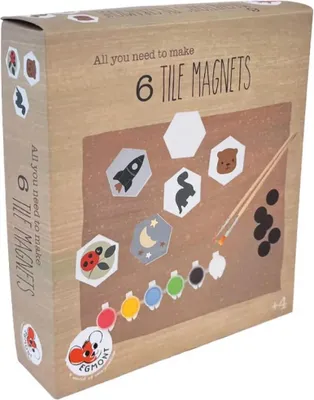 Produktbild von Kreatives Magnetisches DIY-Set: 6 süße Porzellanmagnete selbst gestalten