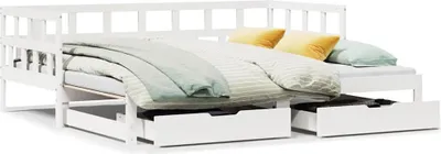 Immagine prodotto di vidaXL Letto da giorno allungabile con cassetti senza materasso Bianco 80x200cm