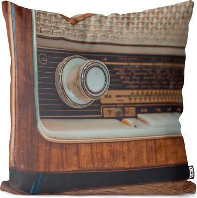 Produktbild von VOID Vintage Radio Holz Retro Kissenbezug Kissenhülle Sofakissen Kissen Deko Outdoor-Kissen Dekokissen