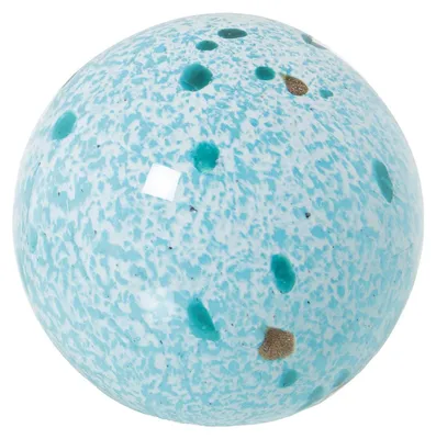 Produktbild von DRW Glaskugel in Himmelblau gesprenkelt, 9,5 x 9,5 cm