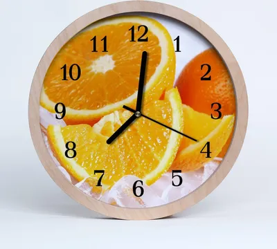 Produktbild von Holzuhr 20fi cm wanduhr - Orangen Obst
