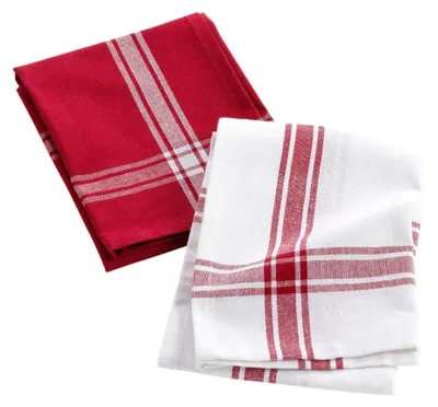 Geschirrtücher 2er-Set 50x70 cm recycelte Baumwolle Bordeaux