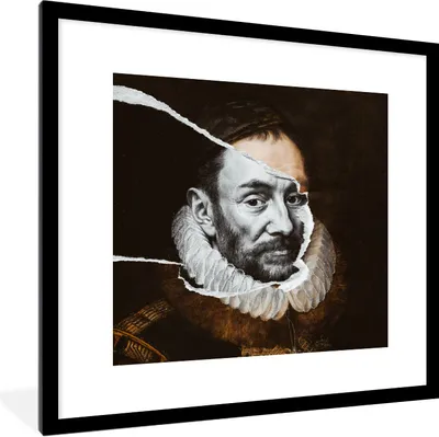 Produktbild von MuchoWow® Gerahmtes Poster Wilhelm von Oranien - Alte Meister - Adriaen Thomasz 40x40 cm - Poster mit Schwarzem Bilderrahmen Wandposter Rahmen Foto Bilder - Poster - Plakat im Rahmen