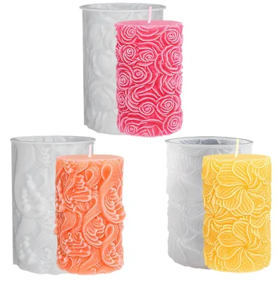 Productafbeelding van Omgoods - Set van 3 Siliconen Kaarsvormen voor Creatieve DIY