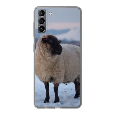 Produktbild von MuchoWow® Handyhülle Schutzhülle Hülle für Samsung Galaxy S21 Plus Schaf - Schnee - Berg Silikon Softcase Handy Hülle - Handy-Tasche