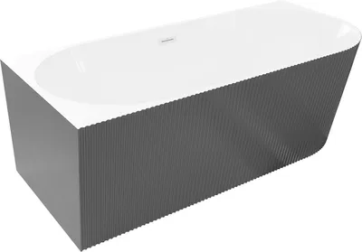 Obrázok produktu pre Mexen Silo voľne stojaca rohová vaňa, vlnitá ľavá 150 x 75 cm, biela/sivá, biely prepad - 52891507562L-20