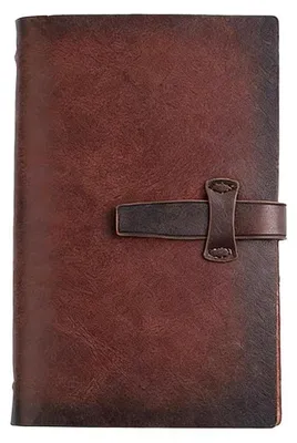 Image de Cahier de notes A5 en cuir, style vintage, avec 6 anneaux, 160 pages, couleur rouge-brun, rechargeable