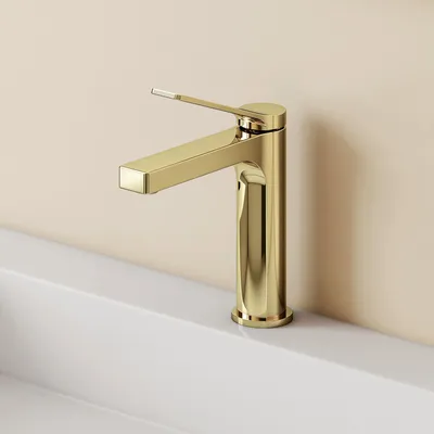Immagine prodotto di EMKE Rubinetto bagno oro champagne 195x173x46mm, ottone, cartuccia ceramica, miscelatore bagno, miscelatore lavabo, miscelatore lavabo