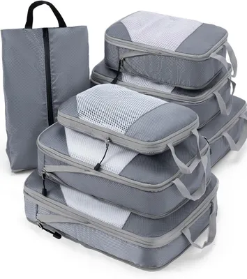 Productafbeelding van Compressiezakken set, 7-delig, voor bagage, verschillende maten, voor reisorganisatie