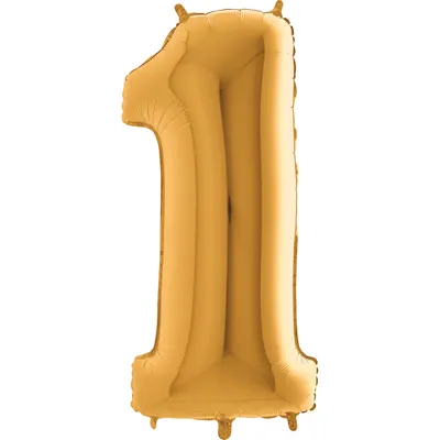 Image de Ballon doré Karaloon chiffre 1 en feuille aluminée