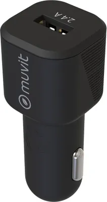 Image de Muvit, Chargeur allume-cigare pour voiture USB 2,4A - 12W, Noir
