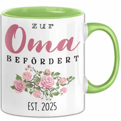 Produktbild von Trendation - Du Wirst Oma 2022 Tasse Geschenk Schwangerschaft Verkünden Großmutter Überraschung Baby Kaffeetasse Oma Befördert 2022 (Grün)