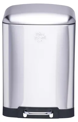 Productafbeelding van Dirt Devil Pedaalemmer 12L Prullenbak met Soft Close Roestvrij Staal Verwijderbare Binnenbak 27.2 x 25.5 x 40.2 CM Zilver