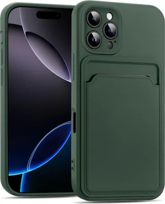 Immagine prodotto di Custodia per iPhone 16 Pro Custodia protettiva in silicone con slot per schede Slim Cover, verde