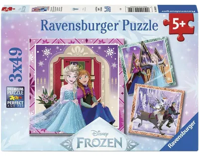 Obrázok produktu pre 3 x 49 dielov detské puzzle Ravensburger Disney Frozen 12004379
