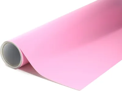 A roll of pink matte vinyl wrap is shown diagonally against a white background.
