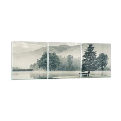 Produktbild von Bilder auf glas - 3 Teile - Cool Landschaft Berge - 90x30cm - Glasbilder - Wandbilder - Bilder - zum Aufhängen bereit - Wanddekoration aus Glas - Glas Bilder - Wandbild auf Glas - GCA90x30-4611