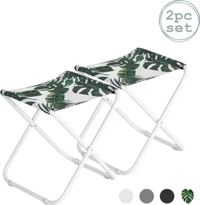 Produktbild von Harbour Housewares Klassische Klapphocker – Bananenblatt – 2er-Pack