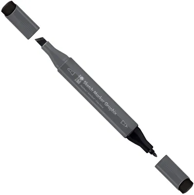 Produktbild von Marabu Sketch-Marker Graphix 2 Spitzen lampenschwarz