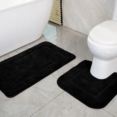 Produktbild von Badematte SOANNY Badematte, 2-teiliges Set, weiche Mikrofaser-Badezimmermatte, rutschfest und wasserabsorbierend, 53 x 86 cm große Badematte und 50 x