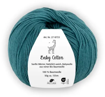 Produktbild von Pro Lana BABY Baumwolle 50 g 100 % Baumwolle Babywolle speichelecht 155 m Farbe 068 - petrol