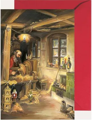 Produktbild von Miniadventskalender Erzgebirgische Werkstatt mit Holzfiguren