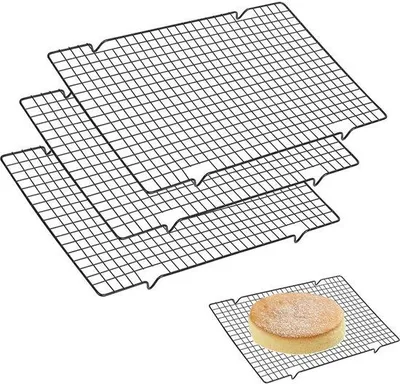 Image de Grille de refroidissement en acier inoxydable 3 pièces, grille de refroidissement rectangulaire de 40 cm, kit de refroidissement pour gâteaux, ventilation pour la cuisson, grille de cuisson pour le refroidissement, grille de refroidissement pour gâteaux destinée à la cuisson et au refroidissement