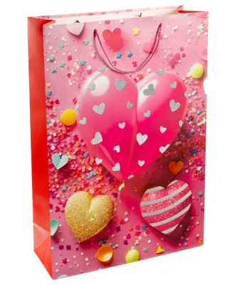 Obrázok produktu pre Dekoratívne darčekové tašky 50 x 70 x 20 cm na narodeniny – pastelové srdiečka