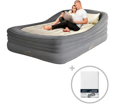 Produktbild von AeroRest Prime Frame – Luftmatratze für 2 Personen – Extra lang | 210 cm | Inklusive Spannbettlaken | Ideal für größere Personen | 2-in-1 Luftmatratze
