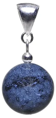 Produktbild von Anhänger aus Dumortierit & 925 Silber Edelstein Kugel dunkelblau-violett Halsschmuck Damen