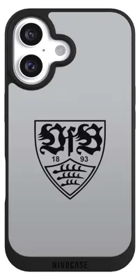 Produktbild von NIVOCASE Handyhülle für Apple iPhone 16  Hülle NIVOpure Case Schwarz Logo Offizielles Lizenzprodukt VfB Stuttgart