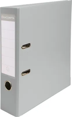 Produktbild von Exacompta 20x Ordner PP + 2 Ringen, Rücken 75mm, 318x284 mm A4, Grau, 918416B