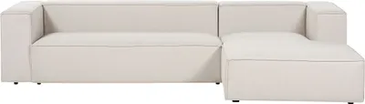 Produktbild von BELIANI Ecksofa Beige Stoff L-förmig 3-Sitzer Sofa mit Chaiselongue Linksseitig Wohnzimmermöbel Modern Wohnzimmer Ausstattung Wohnecke Sitzecke