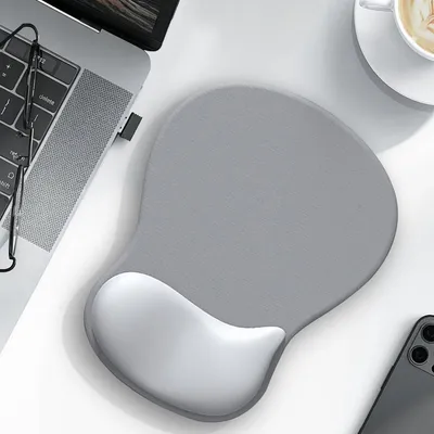 Produktbild von Ergonomisches Mauspad mit Gelkissen und Handauflage, Silbergrau