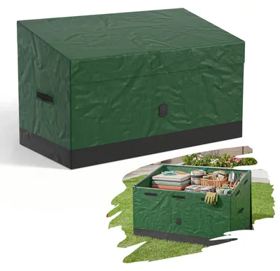 Produktbild von UISEBRT Außen Aufbewahrungsbox 530L, Gartenbox Balkonbox Terrassenbox Garage Speicherkoffer, wasserdicht wetterfest mit Schrägdach und Stahlrahmen