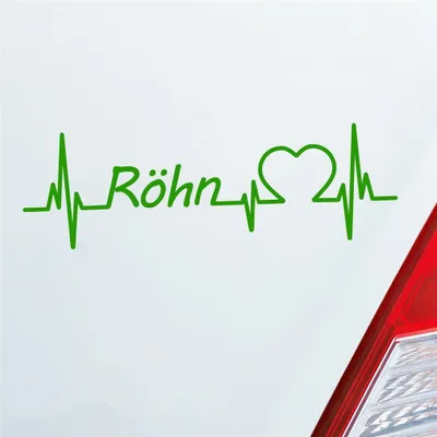 Produktbild von Auto Aufkleber Röhn Puls Herzschlag mit Ferien Region Motiv 19x6 cm Hellgrün Sticker Heckscheibenaufkleber